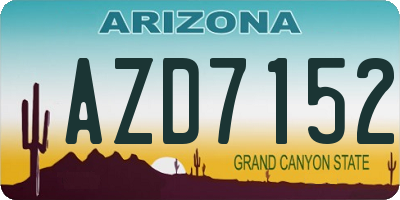AZ license plate AZD7152