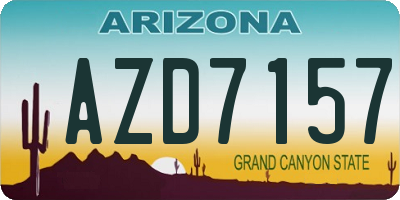 AZ license plate AZD7157