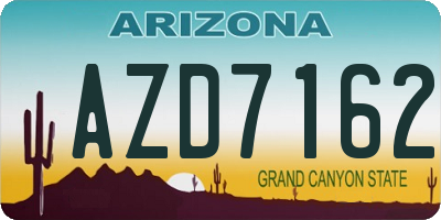 AZ license plate AZD7162
