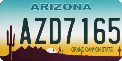 AZ license plate AZD7165