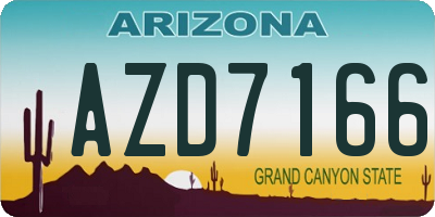 AZ license plate AZD7166