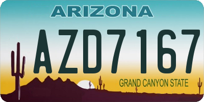 AZ license plate AZD7167
