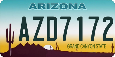 AZ license plate AZD7172