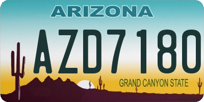 AZ license plate AZD7180