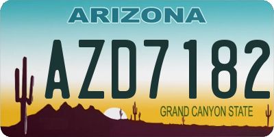 AZ license plate AZD7182