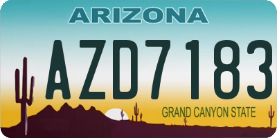 AZ license plate AZD7183