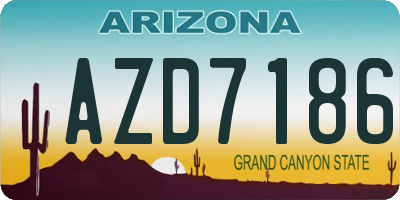 AZ license plate AZD7186
