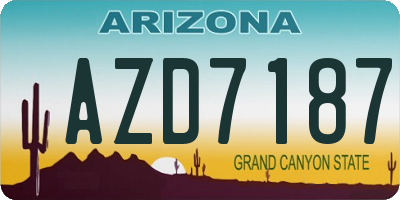 AZ license plate AZD7187