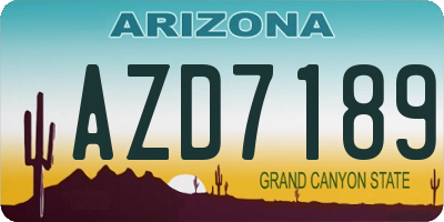 AZ license plate AZD7189