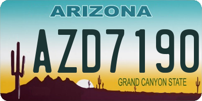 AZ license plate AZD7190