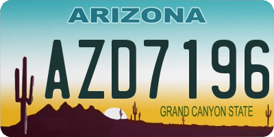 AZ license plate AZD7196