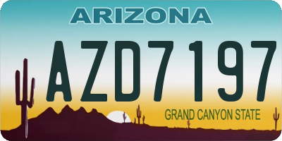 AZ license plate AZD7197