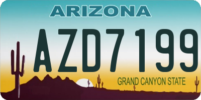 AZ license plate AZD7199
