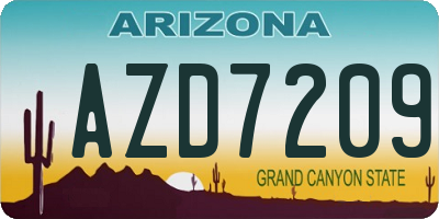 AZ license plate AZD7209