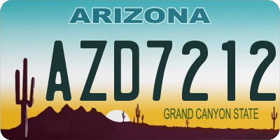 AZ license plate AZD7212
