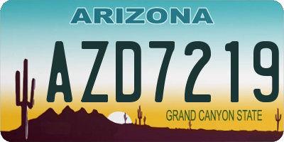 AZ license plate AZD7219
