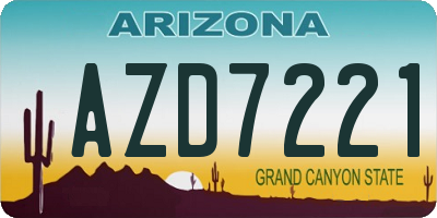 AZ license plate AZD7221