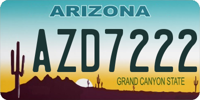 AZ license plate AZD7222