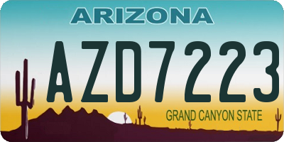 AZ license plate AZD7223