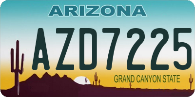 AZ license plate AZD7225