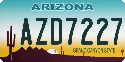 AZ license plate AZD7227