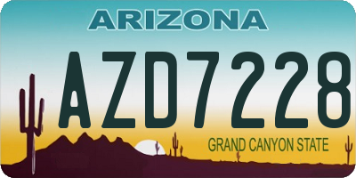 AZ license plate AZD7228