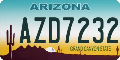 AZ license plate AZD7232