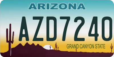 AZ license plate AZD7240