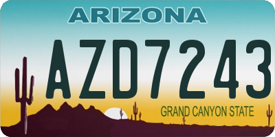 AZ license plate AZD7243