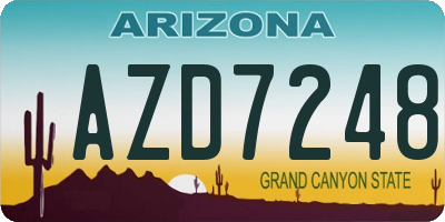 AZ license plate AZD7248