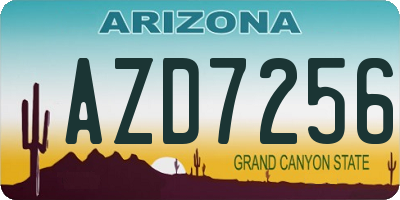 AZ license plate AZD7256