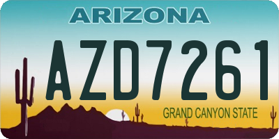 AZ license plate AZD7261