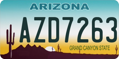 AZ license plate AZD7263