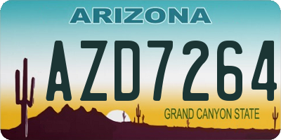 AZ license plate AZD7264