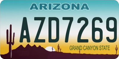 AZ license plate AZD7269
