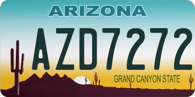 AZ license plate AZD7272