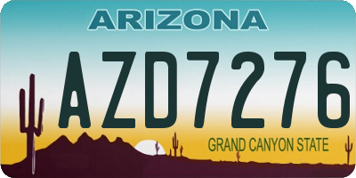AZ license plate AZD7276