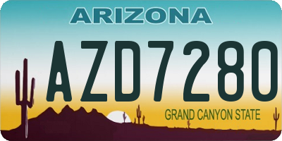 AZ license plate AZD7280