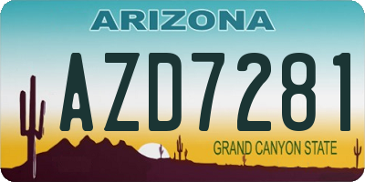 AZ license plate AZD7281