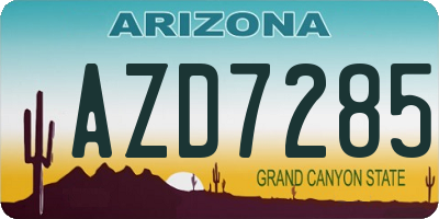 AZ license plate AZD7285