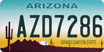AZ license plate AZD7286