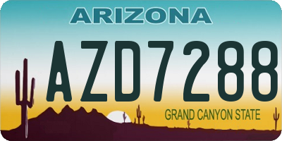 AZ license plate AZD7288