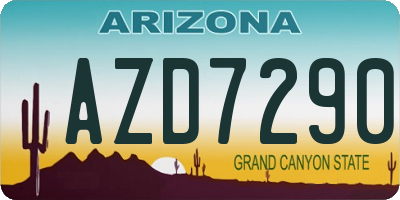AZ license plate AZD7290