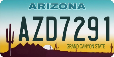 AZ license plate AZD7291