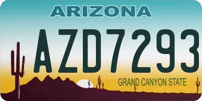 AZ license plate AZD7293