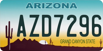 AZ license plate AZD7296