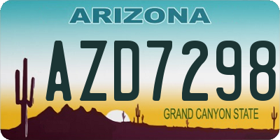 AZ license plate AZD7298