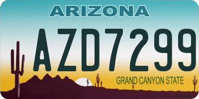 AZ license plate AZD7299