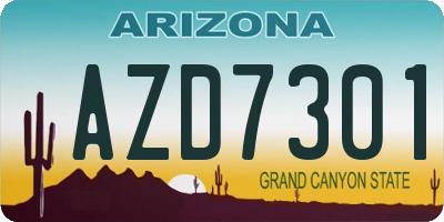 AZ license plate AZD7301