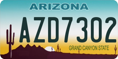 AZ license plate AZD7302